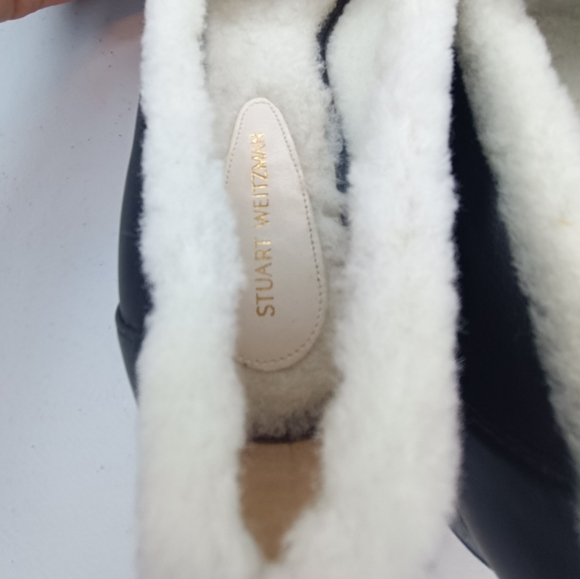 Stuart Weitzman Palmer Chill loafer in black leather with shearling trim 8.5 - Picture 7 of 12